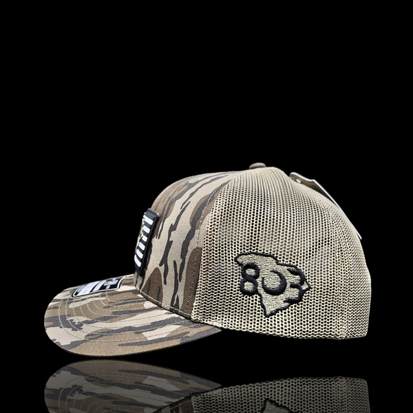 803 Richardson Bottomland Camo Performance PVC Patch Trucker Hat