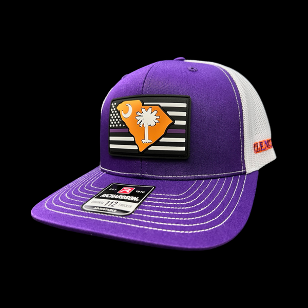 Richardson 112 Trucker Purple White Clemson Performance PVC Hat