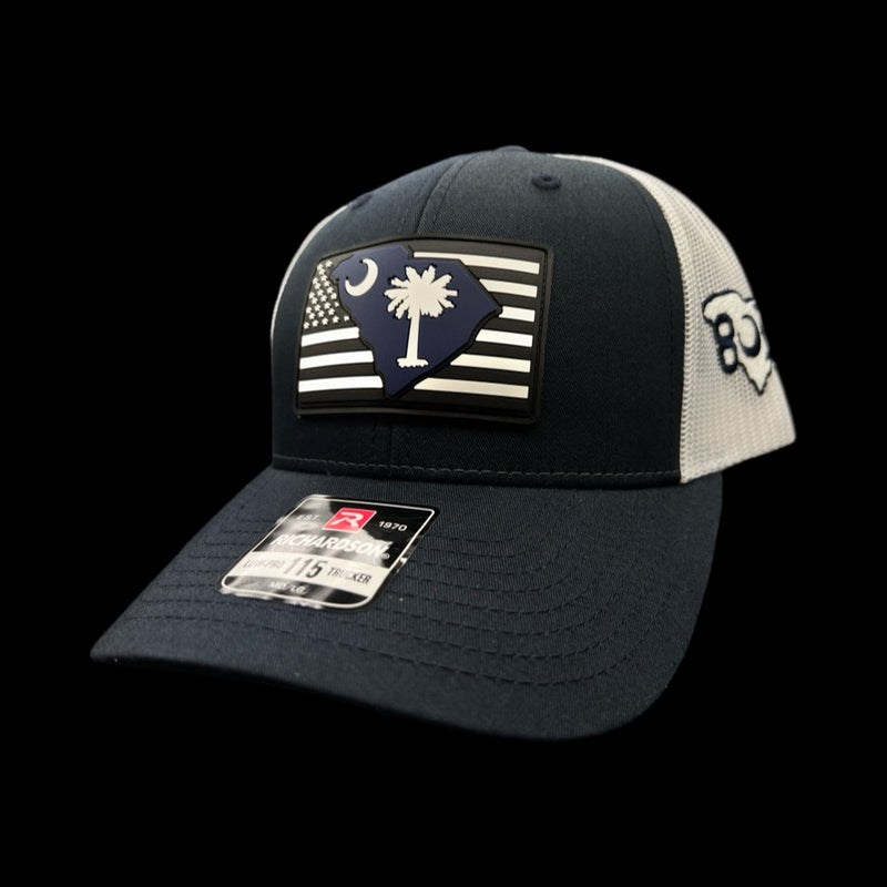 803 Richardson Navy 115 VBW Performance PVC Patch Low Profile Trucker Hat