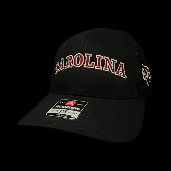 Richardson 115 Lowpro Carolina Black Trucker Hat