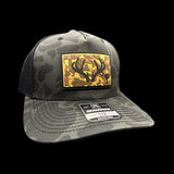 803 Black Duck Camo Antlers PVC Performance Patch Trucker Hat