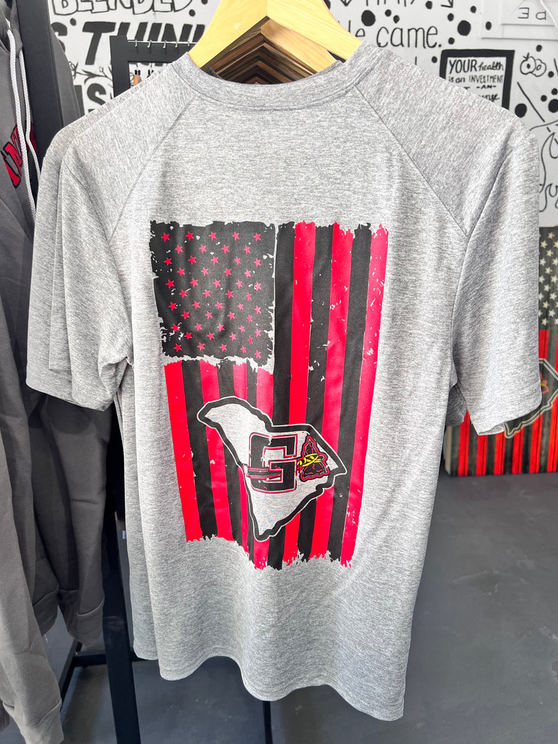 Gilbert Indians 803 distressed flag performance tee