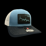 Richardson Lake Wateree Peformance PVC Patch Navy Light Blue Trucker Hat