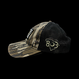 803 Richardson Bottomland Camo Performance PVC Patch Relaxed Trucker Hat