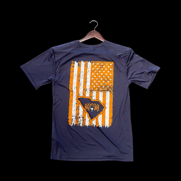 Hometown 803 Clemson Performance Unisex Distressed Flag Tee Shirt