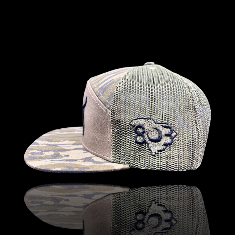 803 3D Lost Dog Bottomland 7 Panel Flat Bill Camo Hat