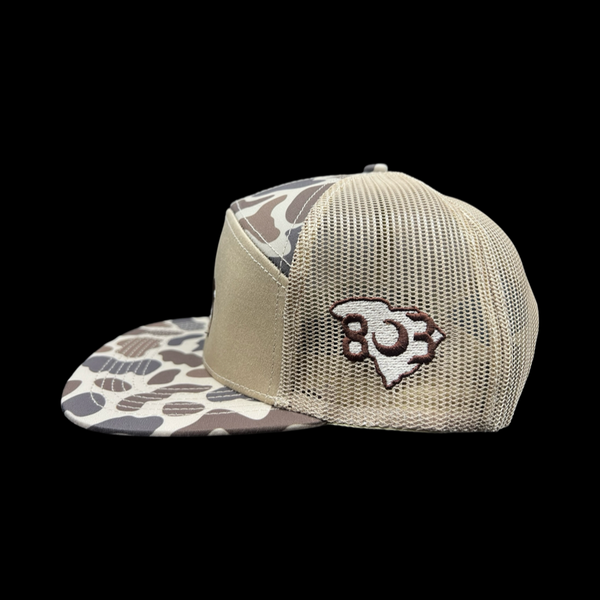 803 Lost Deer Balsa Oldscool Camo 7 Panel Flatbill Hat