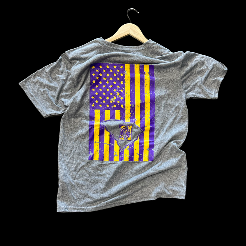 Northwestern Trojans 803 Special Edition Unisex Polyester Performance Distressed Flag Tee