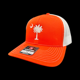 Richardson 1776 Orange White Palmetto Moon Trucker Hat