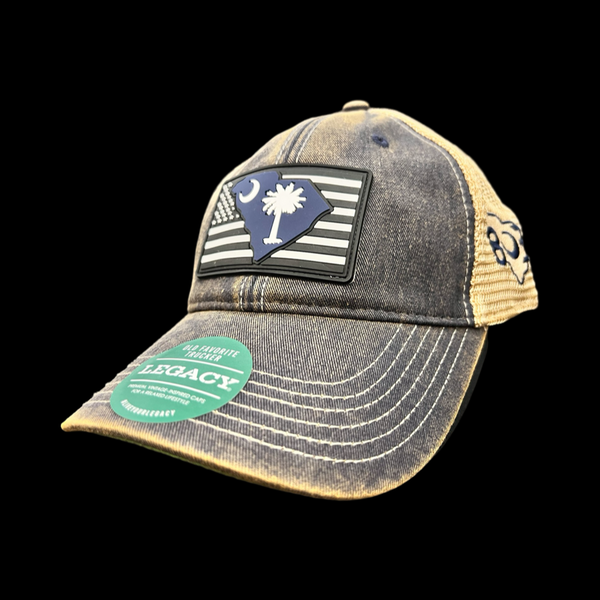 Legacy Navy Khaki Peformance PVC Relaxed Trucker Hat