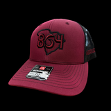 Richardson 864 Carolina Garnet Black Trucker Hat