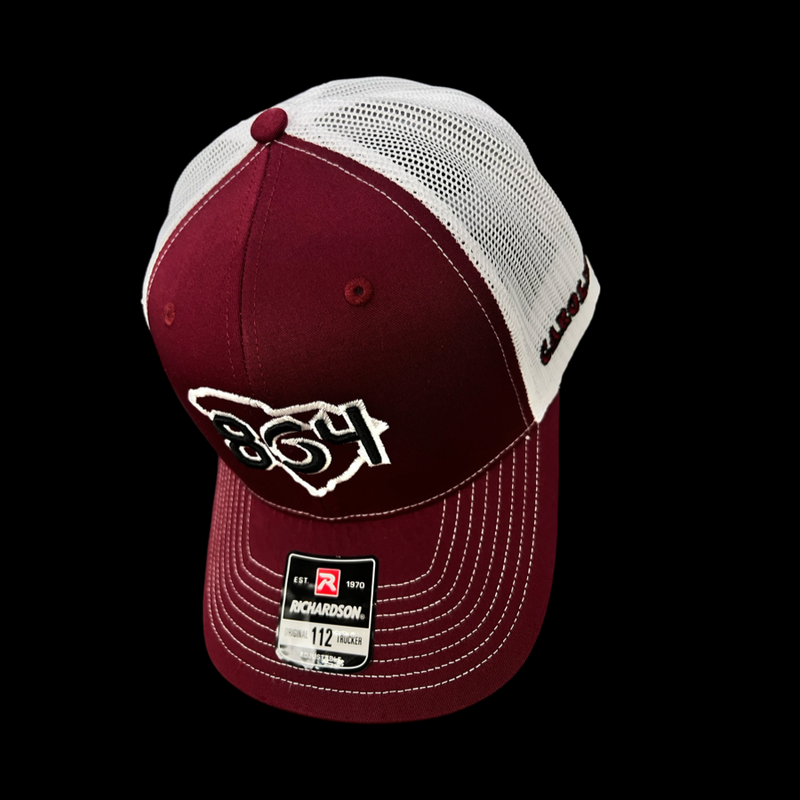 864 Richardson Carolina Garnet White 2nd Generation Trucker Hat