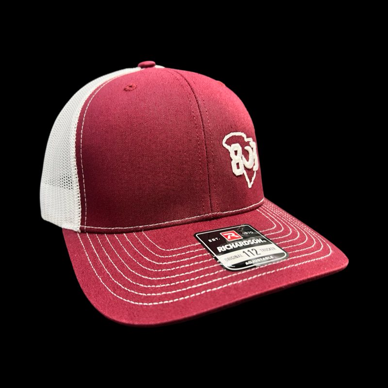 803 Richardson Offset Carolina Garnet White Trucker Hat