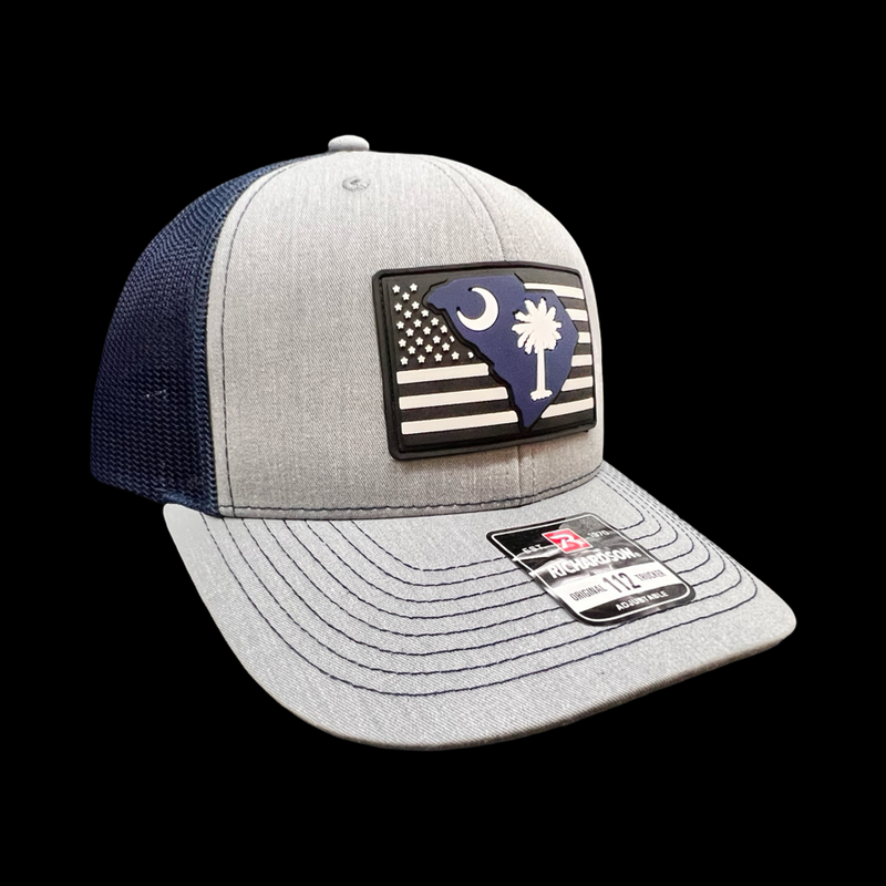 803 Richardson Heather Navy Performance PVC Trucker Hat