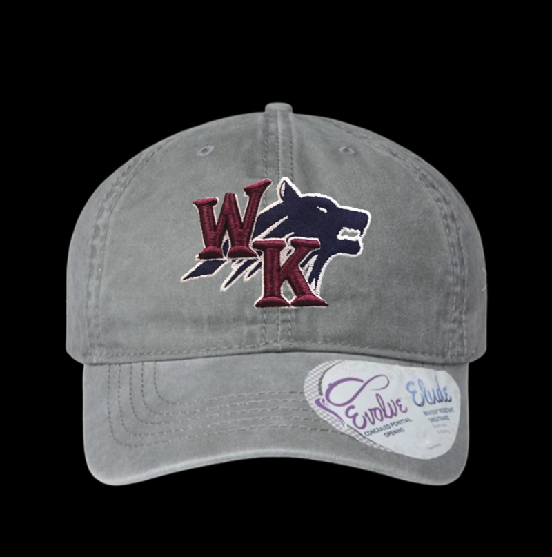 PRE-SALE: Cassie Ladies Grey 3D Pony Tail Hat - White Knoll Youth Football and Cheer Fundraiser