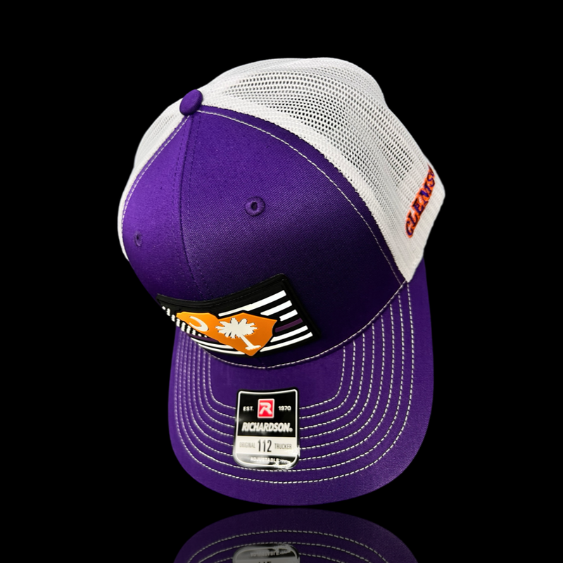 Richardson 112 Trucker Purple White Clemson Performance PVC Hat