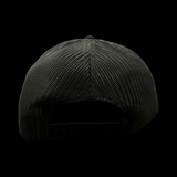 864 Richardson Bottomland Camo Performance PVC Patch Blackout Trucker Hat