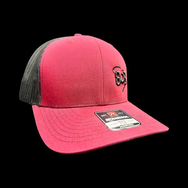 803 Richardson Offset Carolina Garnet Black Trucker Hat