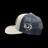 803 Richardson Heather Navy Performance PVC Trucker Hat