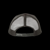 **SCRIPT TRUCKER** Gray Collegiate Script Logo Charcoal Black Special Edition Snapback Hat