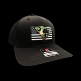 Richardson Performance PVC Patch Army Camo Black Trucker Hat