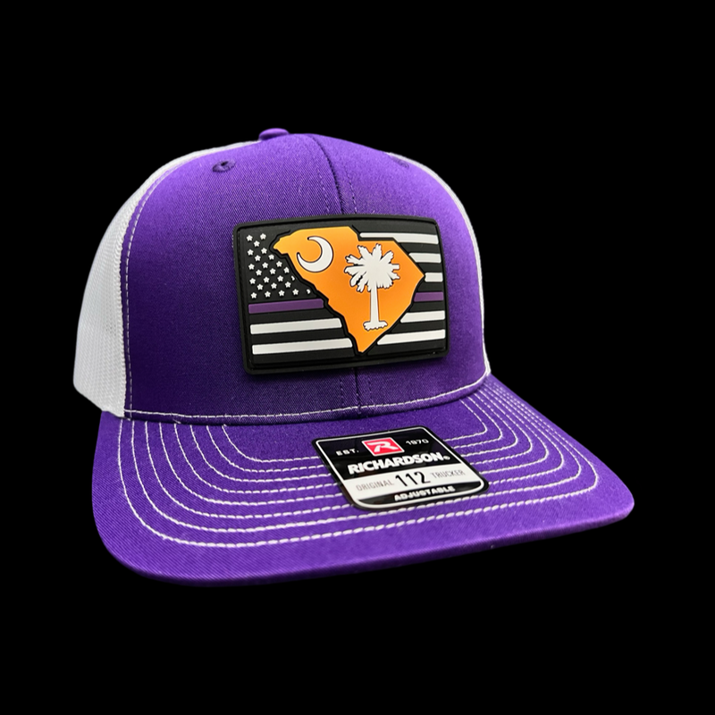 Richardson 112 Trucker Purple White Clemson Performance PVC Hat