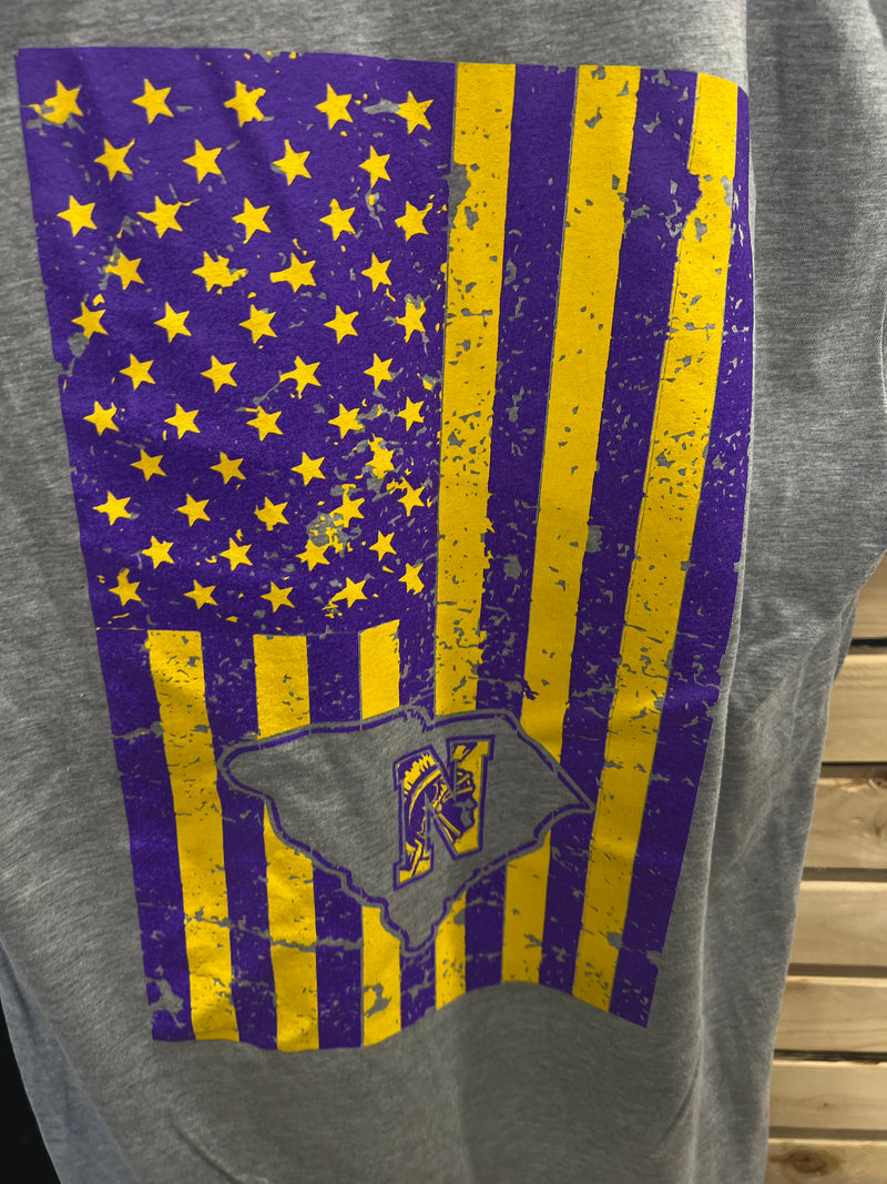 Northwestern Trojans 803 Special Edition Unisex Polyester Performance Distressed Flag Tee