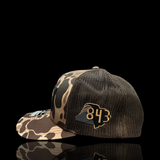 843 Richardson Bark Brown Duck Camo Blackout Performance PVC Patch Lowcountry Trucker