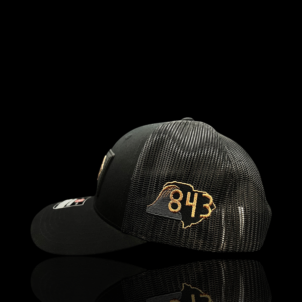 843 Richardson 115 Blackout Duck Camo PVC Patch Low Profile Trucker Hat