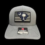 843 Lowcountry Richardson Heather Navy Performance PVC Trucker Hat