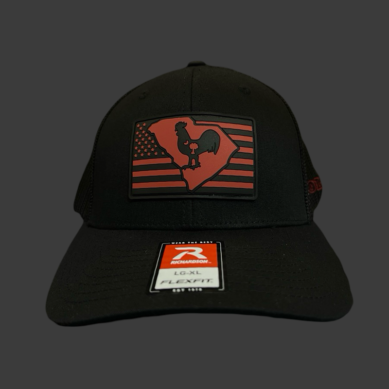 Richardson 110 Fitted Hometown Rooster Black Performance Hat