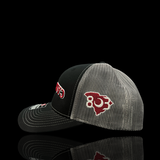 803 Richardson Inverted 3D Carolina Black Steel Trucker Hat