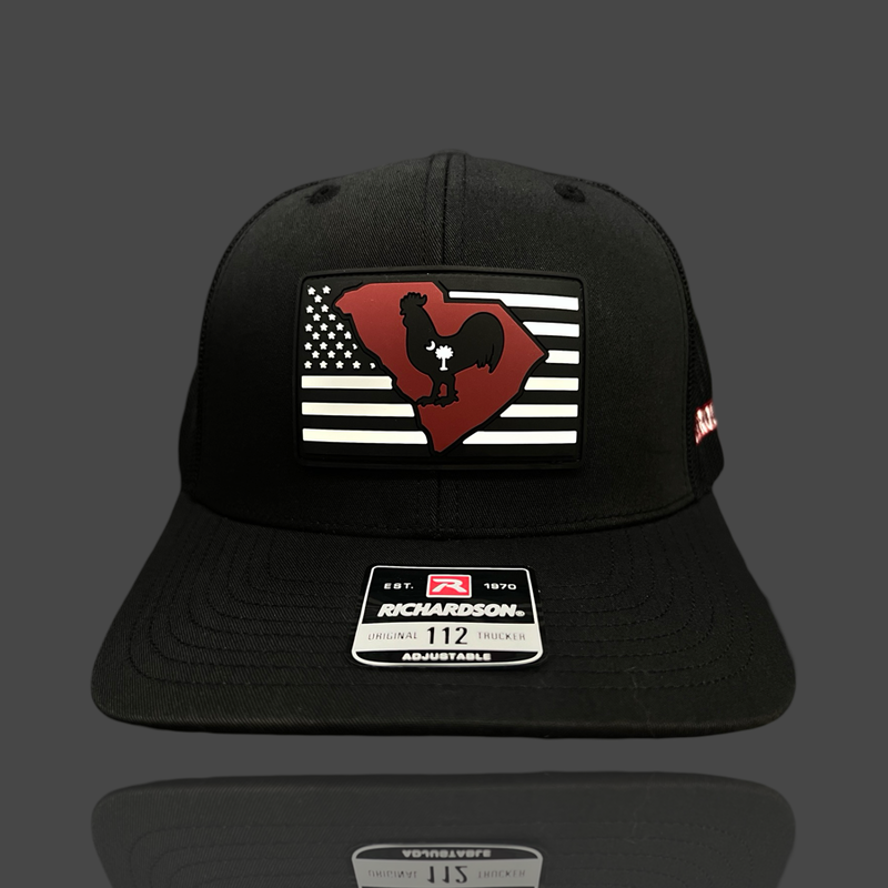 Richardson 112 Snap Hometown Rooster Black Performance Trucker Hat