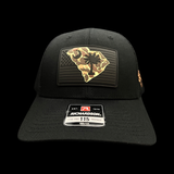 843 Richardson 115 Blackout Duck Camo PVC Patch Low Profile Trucker Hat