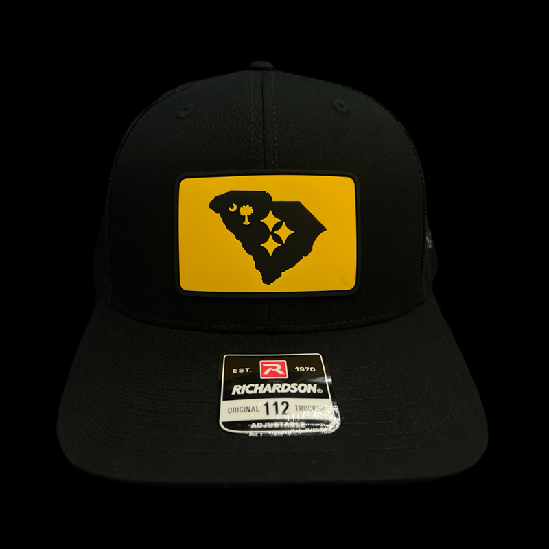 Richardson 112 Black and Gold Has No Borders Trucker Hat