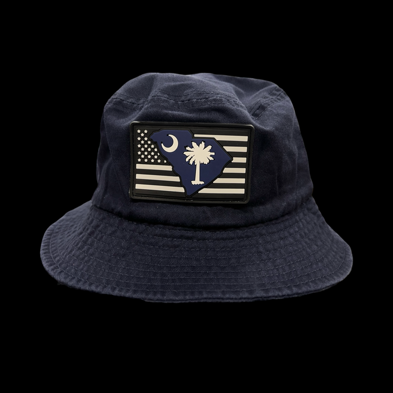 Sportsman Performance PVC Patch Navy Cotton Bucket Hat