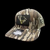 864 Richardson Bottomlandblack Camo Black Performance PVC Patch Trucker Hat