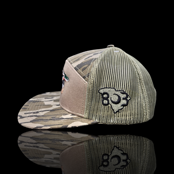 803 Lost Duck Bottomland 7 Panel Flat Bill Camo Hat