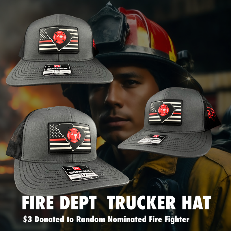 803 Richardson Fire Dept Performance PVC “Give Back” Trucker Hat