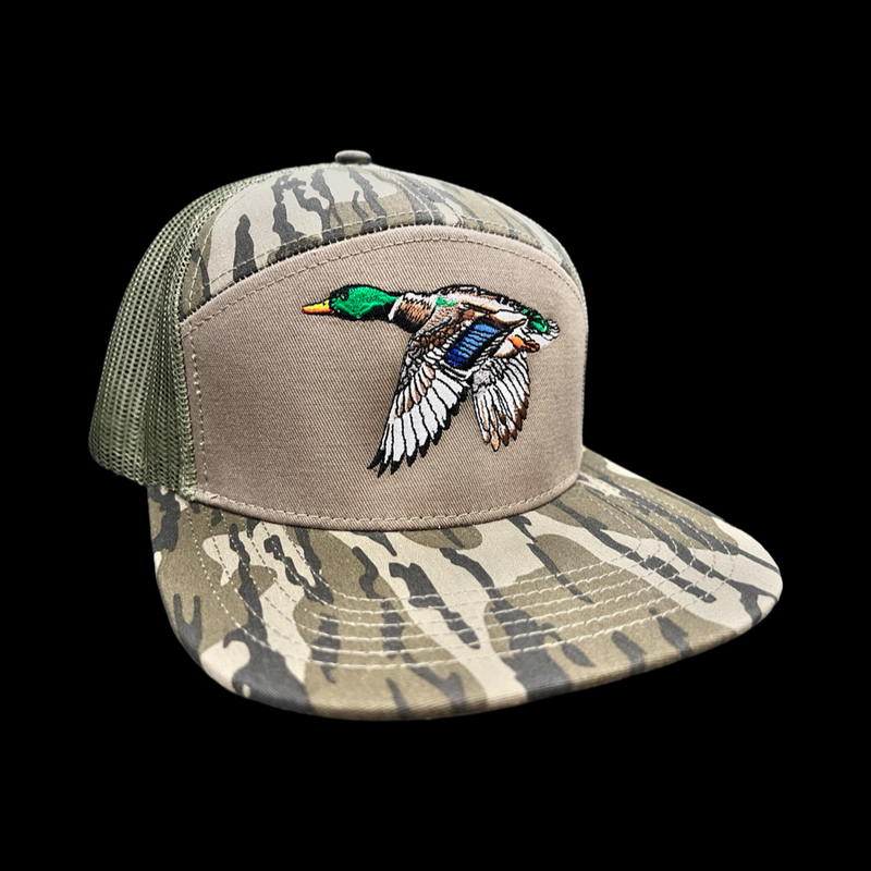 803 Lost Duck Bottomland 7 Panel Flat Bill Camo Hat