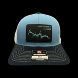 Richardson Lake Wateree Peformance PVC Patch Navy Light Blue Trucker Hat