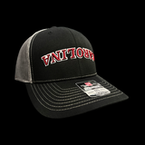 803 Richardson Inverted 3D Carolina Black Steel Trucker Hat