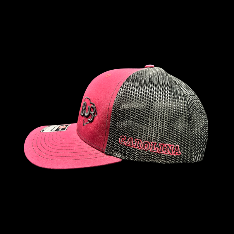 803 Richardson Offset Carolina Garnet Black Trucker Hat