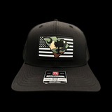 Richardson Performance PVC Patch Army Camo Black Trucker Hat