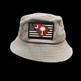 Sportsman Performance PVC Patch Garnet Grey Cotton Bucket Hat