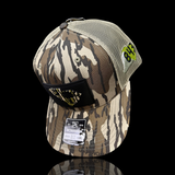 843 Lowcountry Richardson Bottomland Camo Black Performance PVC Patch Trucker Hat