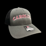 803 Richardson Carolina Charcoal Black Low Profile Trucker Hat