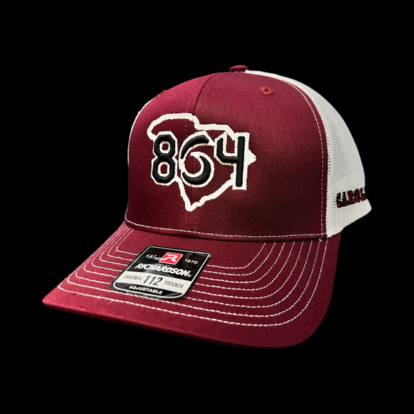 864 Richardson Carolina Garnet White 2nd Generation Trucker Hat