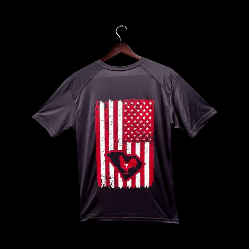 Hometown 803 Rooster Performance Unisex Distressed Flag Tee Shirt