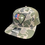 864 Richardson Marsh Duck Camo Betsy Ross Performance PVC Trucker